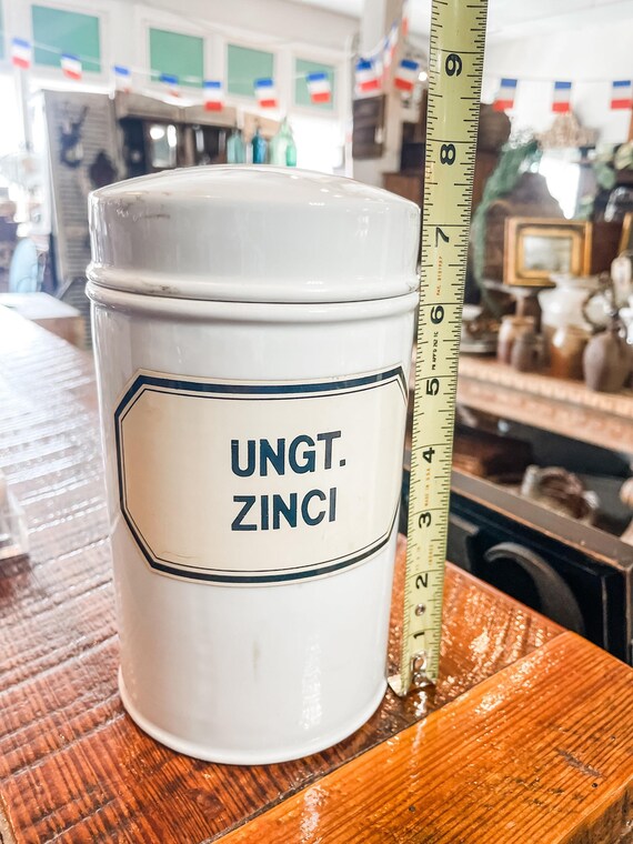 Antique German Ironstone Apothecary Jar with lid