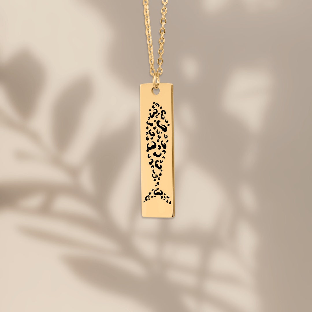 Boho Fish Necklace For Women - Blue Crystal Sardine Pendant Jewelry