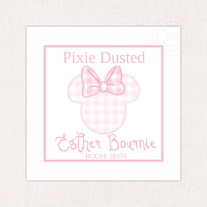 Pixi afgestoft tags bedrukt DCL cruise cadeaulabel Minnie Fish extender geschenken meisje jongen Minni cruise tags gingang cadeaulabel cruise muis cruise label