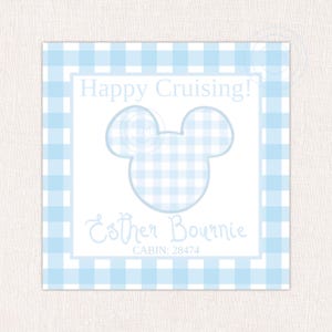 DCL Gingham Cruise cadeaulabel bedrukt Fish Extender-tags, Pixing Dusted-tags cruise-tags eerste cruise, afgestofte tags pixie-tag happy cursing-tag