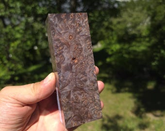 Black/Grey Maple Burl Block – Stabilized Maple Burl for Knife Handles, Ring Making,Penturning, Boxmod Woodworking & Carving