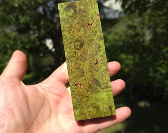 Frankenstein Green Maple Burl Block – Stabilized Maple Burl for Knife Handles, Ring Making,Penturning, Boxmod Woodworking & Carving
