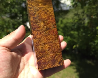 Goldrush Yellow Maple Burl Block – Stabilized Maple Burl for Knife Handles, Ring Making,Penturning, Boxmod Woodworking & Carving