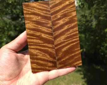 Brown Curly Mango Scales – Stabilized Curly Mango for Knife Handles, Ring Making, Pen Turning, Boxmod Woodworking & Carving
