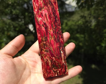 Stabilized red/pink Hempwood Knife Block – Handle Material for Knifemaking, Ring Making, Pen Turning, Jewelry, Box Mods & Carving