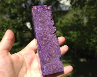Deep Purple Maple Burl Block – Stabilized Maple Burl for Knife Handles, Ring Making,Penturning, Boxmod Woodworking & Carving
