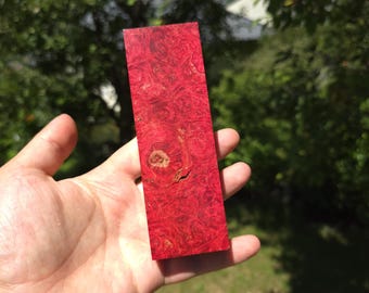 Crimson Red Maple Burl Block – Stabilized Maple Burl for Knife Handles, Ring Making,Penturning, Boxmod Woodworking & Carving