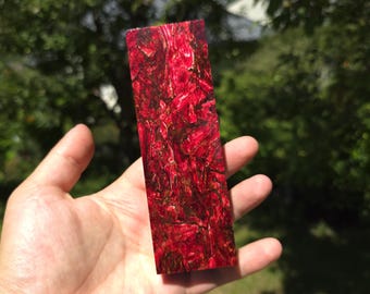 Stabilized red/pink Hempwood Knife Block – Handle Material for Knifemaking, Ring Making, Pen Turning, Jewelry, Box Mods & Carving