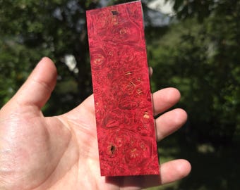 Crimson Red Maple Burl Block – Stabilized Maple Burl for Knife Handles, Ring Making,Penturning, Boxmod Woodworking & Carving