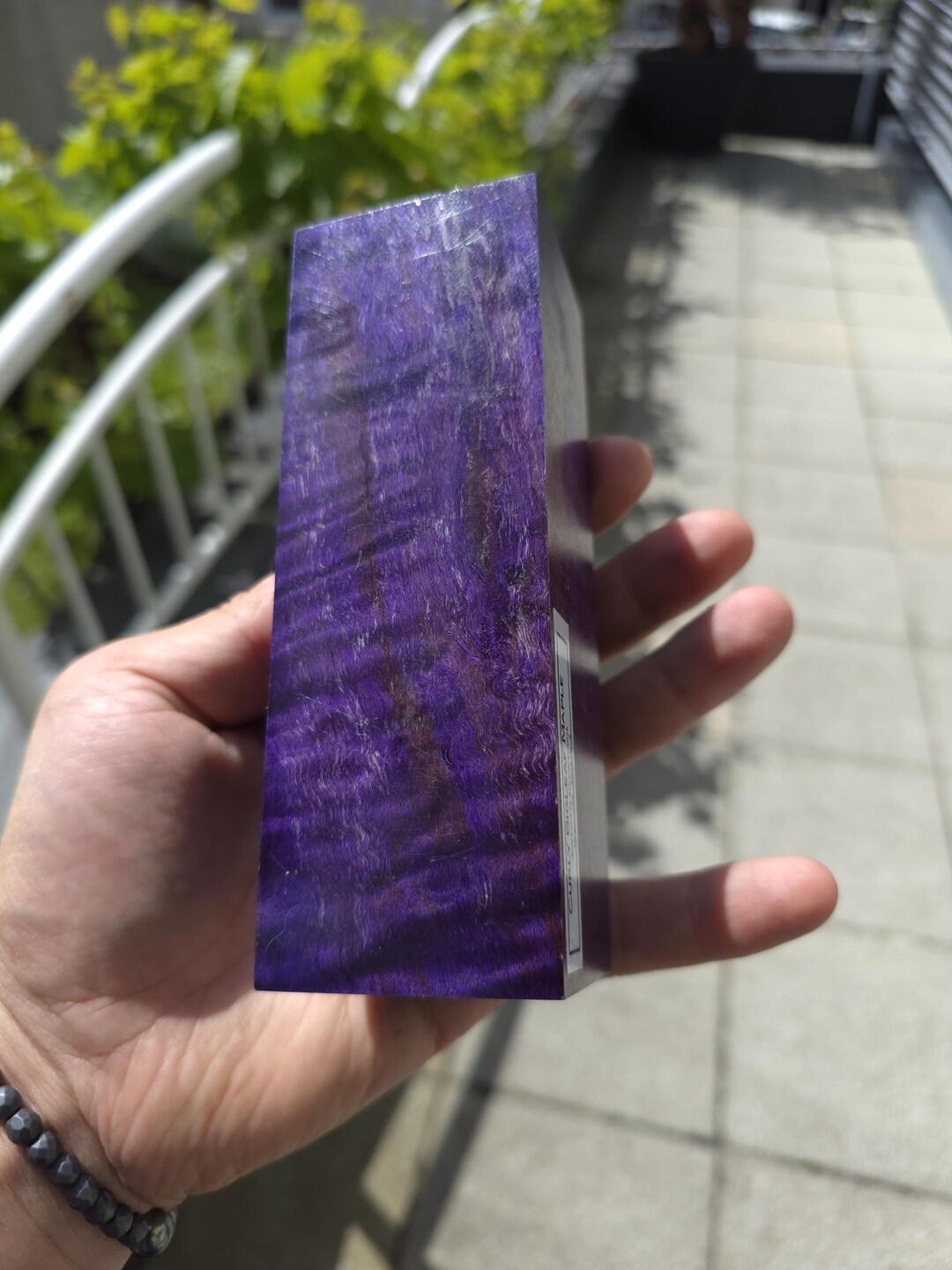 Stabilized Deep Purple Curly Maple Block for Use in Knifemaking ...