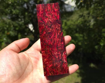 Stabilized red/pink Hempwood Knife Block – Handle Material for Knifemaking, Ring Making, Pen Turning, Jewelry, Box Mods & Carving
