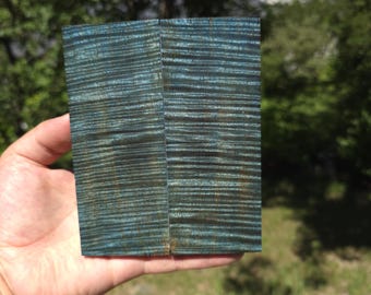 Curly Hawaiian Blue Mango Scales – Stabilized Curly Mango for Knife Handles, Ring Making, Pen Turning, Boxmod Woodworking & Carving