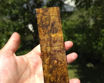 Goldrush Yellow Maple Burl Block – Stabilized Maple Burl for Knife Handles, Ring Making,Penturning, Boxmod Woodworking & Carving
