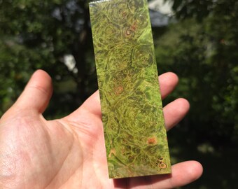 Frankenstein Green Maple Burl Block – Stabilized Maple Burl for Knife Handles, Ring Making,Penturning, Boxmod Woodworking & Carving