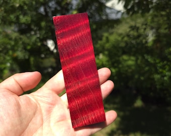 Crimson Red OG Curly Redwood Block – Stabilized Curly Redwood for Knife Handles, Ring Making, Pen Turning, Boxmod Woodworking & Carving