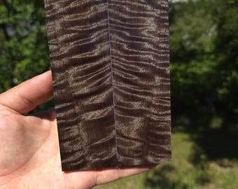 Black/Grey Curly Mango Scales – Stabilized Curly Mango for Knife Handles, Ring Making, Pen Turning, Boxmod Woodworking & Carving