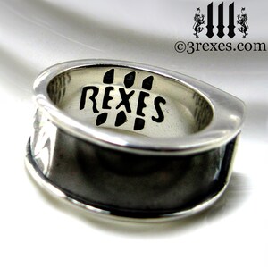 Mens Black Silver Ring Iron Cross Wedding Band Knights Templar Size 13 image 3