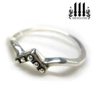 Silver Love V Stacking Ring Size 7, Royal Fairytale .925 Sterling Studs