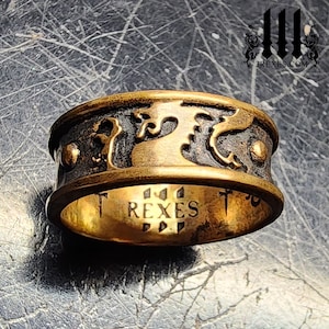 Pendragon Wedding Ring for Men Bronze Gothic Medieval Band Size 10