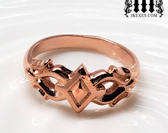 Size 7 Rose Gold over Bronze Tiny Princess Friendship Ring Gothic Fairytale