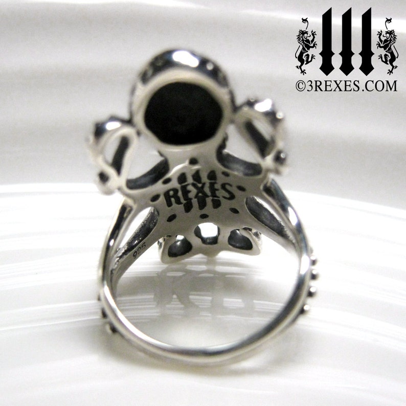 Octopus Ring 925 Sterling Silver Size 6 Octopus Jewelry Tentacle Ring Steampunk Jewelry Steampunk Ring Octopus Art Ocean Ring image 3