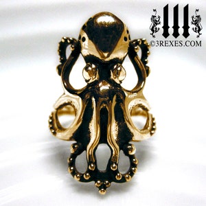 The Enchanted Octopus Ring Gothic Antiqued Bronze Size 5 Tentacle Ocean Sea Jewelry Cthulhu