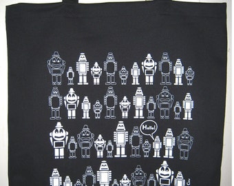 Hello Robot canvas tote bag