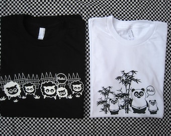 Hello T-Shirt - Panda oder Schaf Design