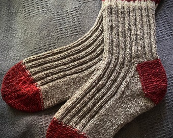 S2K Handknit Wool Ribbed Wool Socks