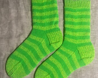 S2K Handknit Limited Edition 817 Neon Green Wool Socks