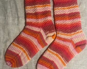 S2K Handknit Limited Edition 823 Hedge-Row Ribbed Wool Socks