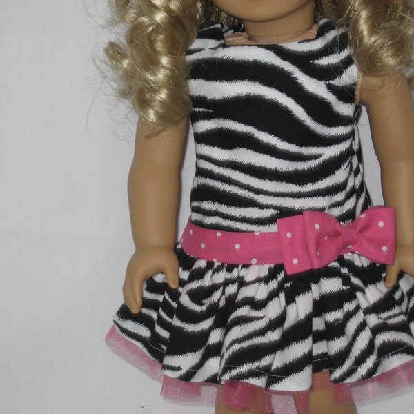 American Girl Doll Clothes - Zebra Drop Waist Dress