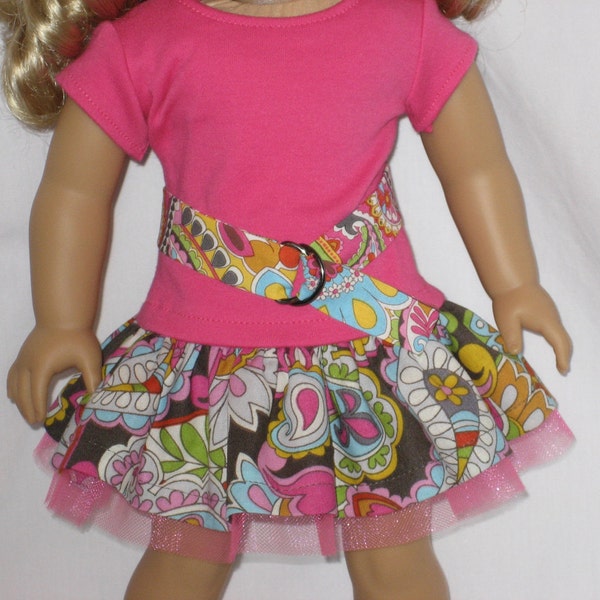 American Girl Doll Clothes - Lots of Color Skirt Outfit