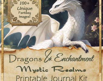 Mystic Realms Fantasy Junk Journal Kit | Printable Ephemera & Writing Prompts, Digital Download