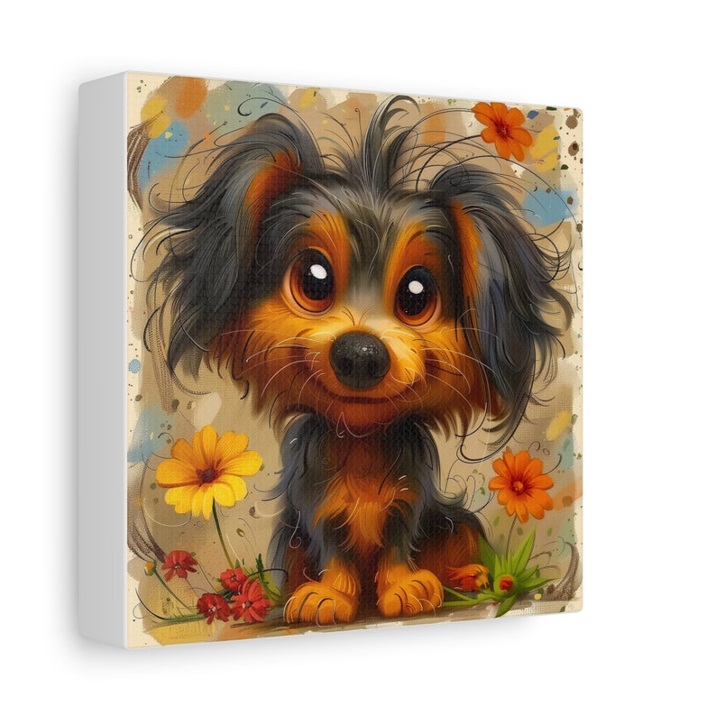 Scruffy Fluffy Doggo peanut Canvas Wall Art Adorable Staticfloofed