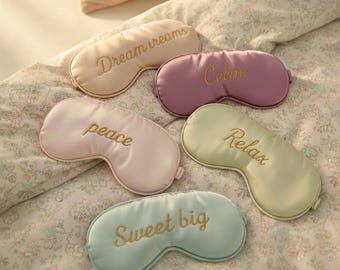 Girls Trip Travel Gifts, Matching Sleep Masks for Squad, Custom Bachelorette Party Favors, Personalized Satin Eye Mask, Bestie Gift