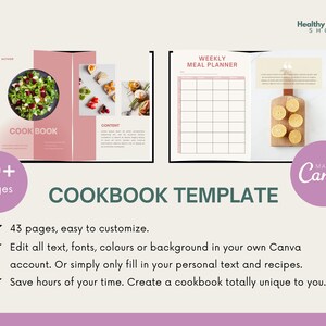 Cookbook template Canva for nutrition coaches | E-book template | Recipe e-book for coaches | Pink cookbook template | fully editable
