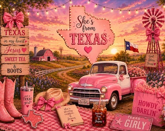 Pink Texas Girly Tumbler Wrap