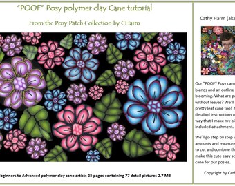 Tutorial de bastón de arcilla polimérica POOF Posy de la colección Posy Patch de CHarm