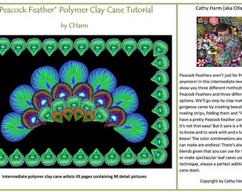 Peacock Feather polymer clay cane tutorial by CHarm