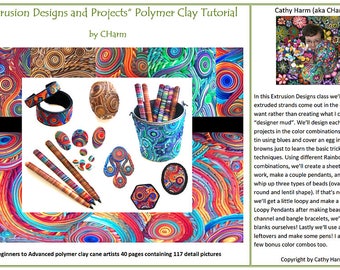 Extrusion Designs and Projects polymer clay cane tutorial by CHarm