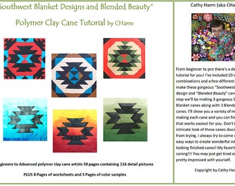 Tutorial de bastones de arcilla polimérica de Southwest Blanket Designs y Blended Beauty, por CHarm