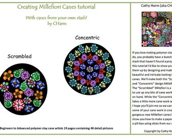 Creating Millefiori Canes With canes from your own stash!  Polymer clay cane tutorial by CHarm