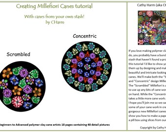 Creando bastones Millefiori con bastones de tu propia colección. Tutorial de bastones de arcilla polimérica de CHarm.