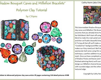 Tutorial de arcilla polimérica para crear bastones de ramo de sombras y pulseras Millefiori por CHarm