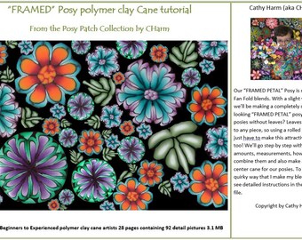 Tutorial de bastón de arcilla polimérica "FRAMED" de la colección Posy Patch de CHarm