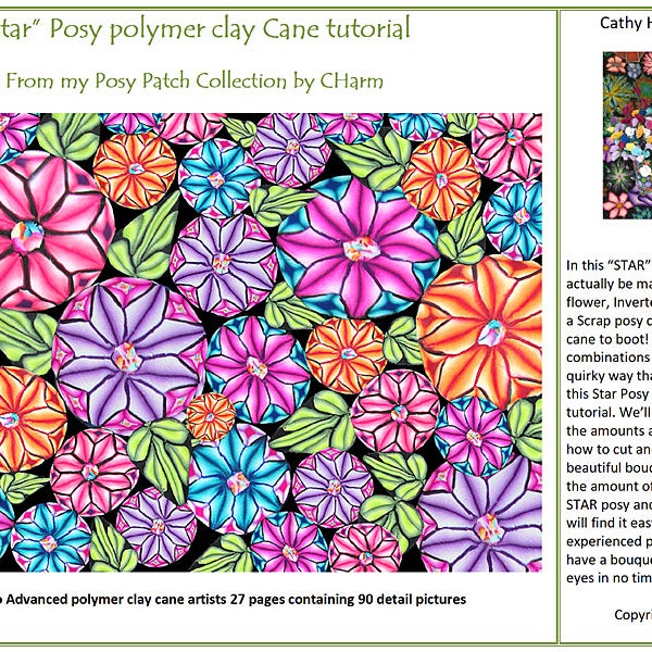 Tutoriel Cane en pâte polymère Posy "Star" De la collection Posy Patch de CHarm