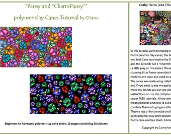 Pansy and “CharmPansy” Polymer clay cane tutorial by CHarm