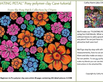 Tutorial de bastón de arcilla polimérica "PÉTALO FLOTANTE" de la colección Posy Patch de CHarm