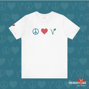 Peace Love Vegan T-Shirt Unisex - Vegan T Shirt, Vegan Clothing, Vegan Shirt, Gift for Vegans, Vegan Tee